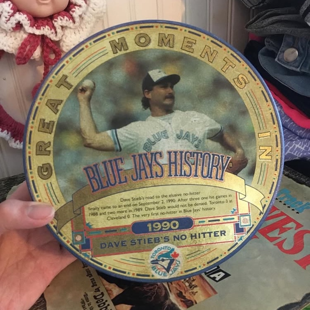 1990 Dave S T I E B S No Hitter Blue J A Y S tin